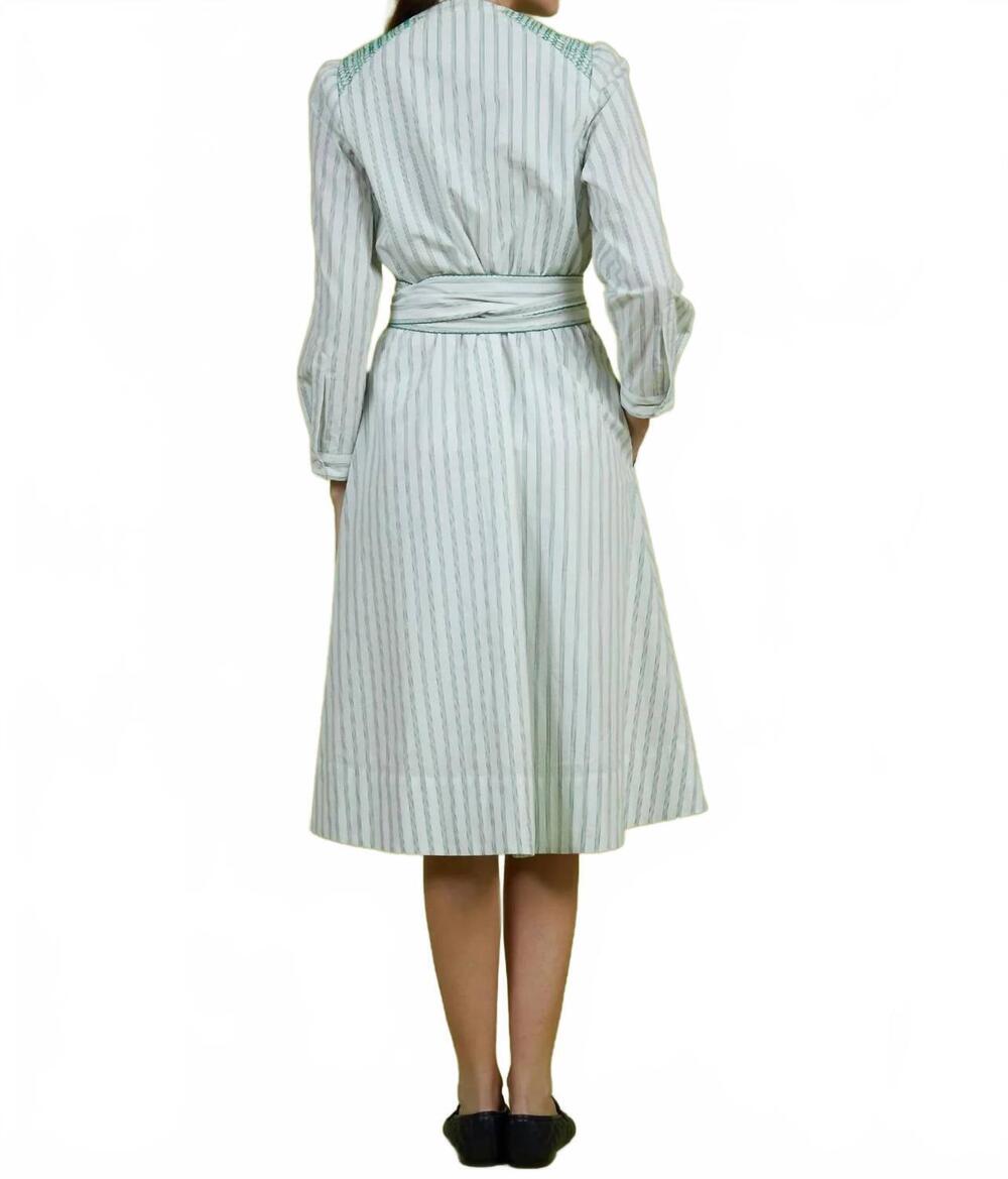 NEW LOVE BINETTI frankie dress in green striped - Picture 3 of 4